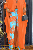 Long Blouse And Pants Matching Suit Women Print Wide Leg Pants Two Piece Set Casual Summer Streetwear Office Vintage