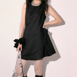 Fongt And White Iris Solid-Colored Vest Dress Woman Design Feeling Small Gentle And Comfortable Sleeveless Casual Dress Summer