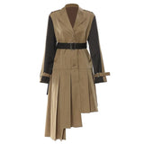 Fongt New Irregular Tailoring Splicing Bumpy Long Wind Coat Coat Coat Women 1619
