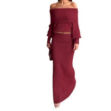 Fongt Women's Clothing 2025 Autumn New Breast-Wear Sexy Open Shoulder Half-Dress Suit Female