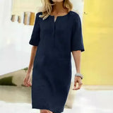 Fongt Burst Short-Sleeved Cotton Dress