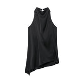 Fongt New Silk-Sense Wistry Hanging Neck Top 2754253 Wide Leg Pants 2706253