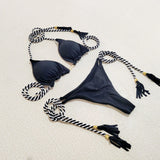 Fongt Female Hot Girl Bikini Split Sexy Triangle Double Sided Collision Color Beach Bikini Swimsuit Three Point
