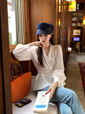 Fongt Xixi 13 Line 2025 Spring New Strap Solid Loose Shirt Long-Sleeved Top Woman 89181