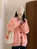 Women Solid Big Pocket Loose Casual Long Cardigan Coat Warm Autumn and Winter New Oversize Cardigans for Women