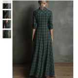 Fongt New Printing Leisure Long Sleeve Lattice Dress