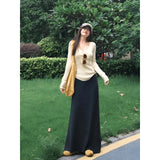 Fongt Autumn Dress With A Full Set Of Oceanish Fashion Age Reduction Knitted Shirt Women's Bag Hips Half-Body Skirt