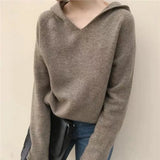 Trend Ins Hooded Sweater Sweater Thin Autumn Sweater Long-Sleeved Sweater Jacket-Outfit