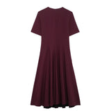 Fongt New Wave Wide Swing Short-Sleeved Fan Flute Dress 2648952