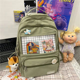 ITA Backpack Waterproof Nylon for Women Laptop Ladies Cute Female Rucksack Kawaii Student Men Transparent School