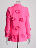 Fongt Chic Personality Suit 2025 Autumn New Heavy Industry Splicing Flowers Decoration Suit Jacket Woman