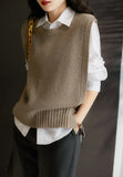Sleeveless Knttied Sweater Vest Vintage O-neck Wool Jumper Women's Vest New Spring Autumn Pullover Sweater Female