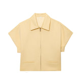 Fongt New Women's Collar Short-Sleeved Short Coat Straight Trousers 8491053 8491054