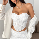 Fongt Three-Dimensional Gacoustic Texture One-Word Shoulder Hottie Sexy Gathering Chest Thoracic Blouse 2217