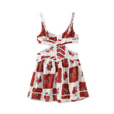 Fongt New Print Sling With Lace A Short Dress Dress