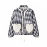 Fongt Explosion Women's Autumn And Winter New Street Fashion Splicing Lattice Cotton Coat