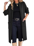 Fongt Women's New Autumn And Winter Fashion Women's Long Hair To Open The Jacket