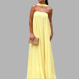 Fongt Summer New Temperament Women's Collage Wrapped Breasts Sexy Party Dress