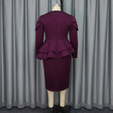 Fongt Fashioned Long-Sleeved Leaf Dresses Banquet Party Club Bian Hupus Dresses