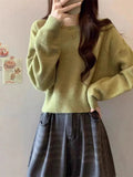 One-Word Collared Sweater For Women In Autumn And Winter, A Solid Color Casual Sweater, A Small Foreign Sweater.-Outfit