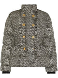 STREET Newest 2023 Winter Designer Down Jacket Women's Monogram Printed Belted Puffer Down Coat