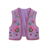 Fongt 2025 New Women's Clothing Embroidered Tard Vest