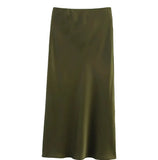 Fongt Women's Clothing INS Explosive Multi-Color Fashion Commuter Silk Stupor Feel Stubble Skirt