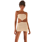 Fongt New Sexy Tight Knit Dress Strapless Skirt YF2313-Outfit