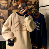 Mountains Letter Print Sweater Women Harajuku Couples Streetwear Knitted Pullovers Hip Hop Fashion Winter Tops