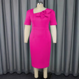 Fongt New Fashion Asymmetric Collar High-Waist Dress Party Dress Party Dress