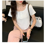 Fongt T-Shirt Female 2024 Summer New Korean Version Casual Show Thin Inside The Students Slim High Waist Student Jacket