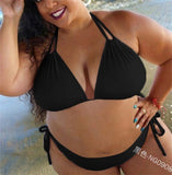 Fongt Summer Lady Cooling And Solging Summer Pure Color Size Hanging Hered Swimsuit Set With Sexy