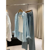 Fongt White Linen Shirt Women's Summer Thin Loose Temperament Old Money Cotton Linen Shirt Sunscreen Top