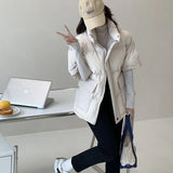 Padded Puffer Vest Half Sleeve Down Winter Jacket Women Short Sleeve Vest Autumn Spring Popular