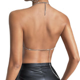 Fongt New Ins Outlet Nightclub Sexy Sequins Show Back Chain Women's Vest
