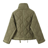 Fongt Women's Clothing 2025 Autumn And Winter New Fashion Collar Water Ripple Loose Cotton Jacket Jacket Jacket