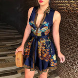 Sleeve Casual Bandage Mini A-line