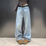 Vintage Light Blue Wide Leg Loose Jeans-Outfit
