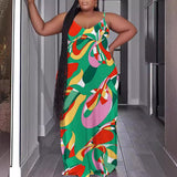 Summer Fashion Leisure Sexy Print Suspender Dress-Outfit