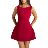 Fongt Summer 2024 New Sexy Bodydressed Short Dress Woman With Bare Waistcoat Base