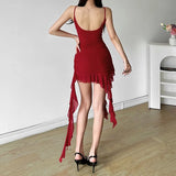 2024 Summer New Women's Street Fashion Sexy Sling High-Waisted Hips Solid Color