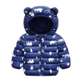 Toddler Boys Jackets Autumn Winter Long Sleeve Hooded Character Pattern Children Outerwear Coats Kids