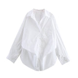 Fongt 2025 New Women's Fashion Simple Bat Sleeve Silk Shirt