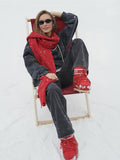 Fongt Autumn And Winter New Cotton Printing To Make Old Top + Pants Simple Letter Velvet Loose Knitting Set