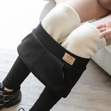 Cold-Resistant Leggings Women Fashion Casual Lamb Cashmere Leggins Mujer Pockets Plus Velvet Thickening