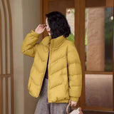 Temperament Dish Buckle Chinese Wind Down Jacket Short Cover Fart Show Thin Cover Meat Down Jacket White Duck Down Female Thick Coat Tide-Outfit