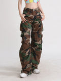 Fongt High Street Yabi Camouflage Cargo Pants Spring 2024 New Retro Large Pocket Loose Fashion Cargo Pants-Outfit