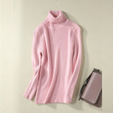 Turtleneck Slim Sweater Women Pullovers 2021 Autumn Thick Long Sleeve Basic All-match Tops Ladies Fashion Office