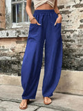 Solid Color Pocket Trousers With An