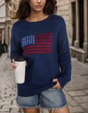 Fongt 2025 New Hot-Selling Flag Easter Independence Day Fashion Sweater Woman